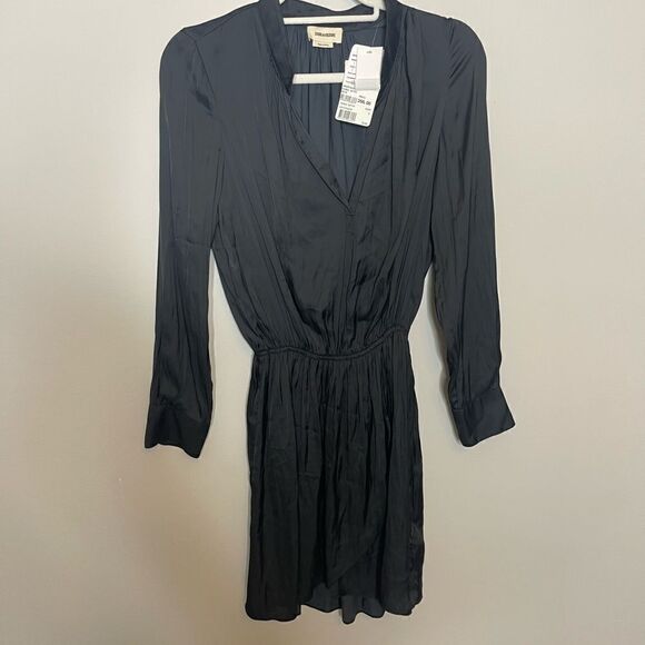 Zadig &Voltaire Rinka satin minidress in Black Small New  FLAWED - Picture 8 of 10